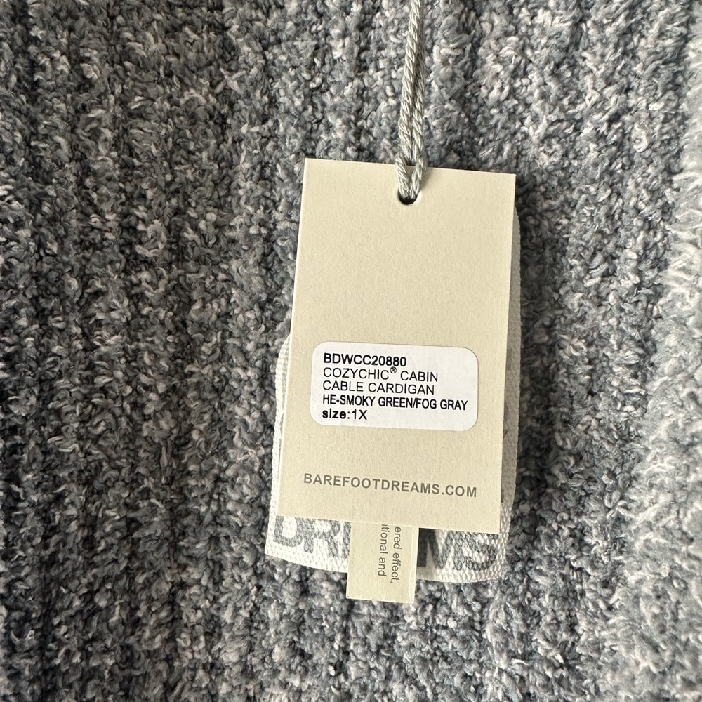 NWT Barefoot Dreams Cozy Chic Cabin Cable Cardigan 1X - Picture 6 of 12